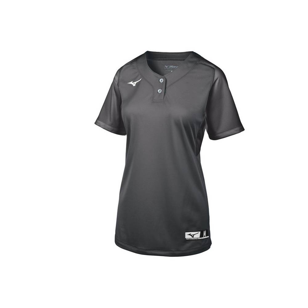 Womens Mizuno Aerolite 2-Button Softball Jersey Grey Philippines (XDEPWY439)